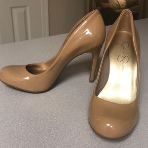 Jessica Simpson Camel Patent Leather Pumps